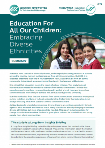 Education For All Our Children: Embracing Diverse Ethnicities - Summary