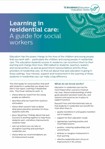 Learning in residential care: A guide for social workers