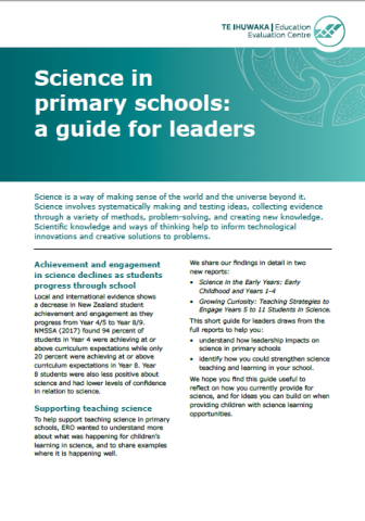 Science in primary schools: a guide for leaders