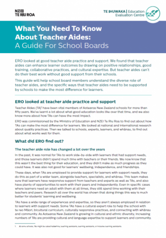 What you need to know about teacher aides: A guide for school boards