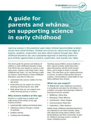 A guide for parents and whānau on supporting science in early childhood