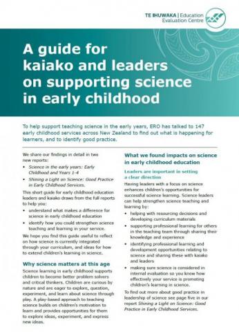 A guide for kaiako and leaders on supporting science in early childhood
