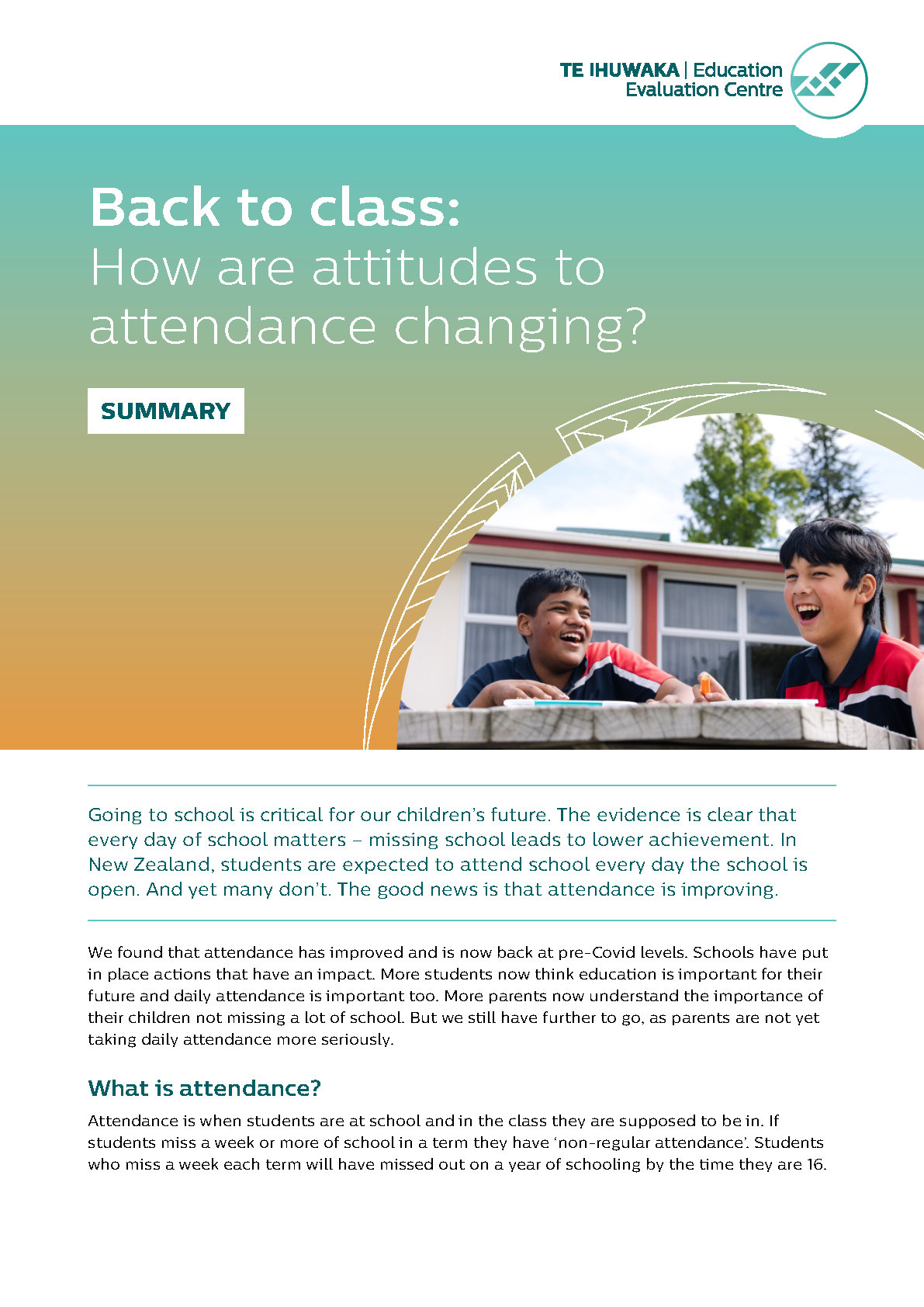 Back To Class How Are Attitudes To Attendance Changing (Summary Report) Cover