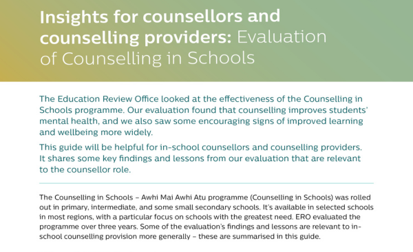 Carousel Evaluation Of Counselling In Schools Insights For Providers