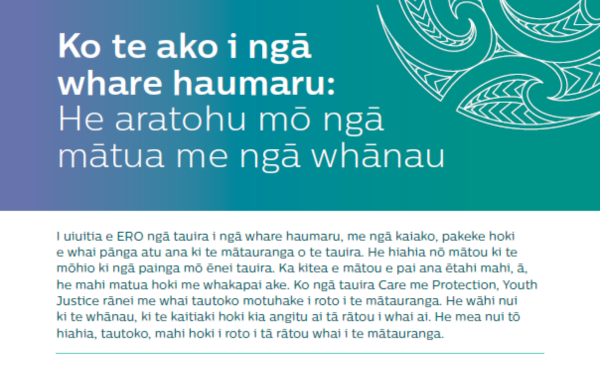 Te Reo Whanau Guide For Learning In Residential Care