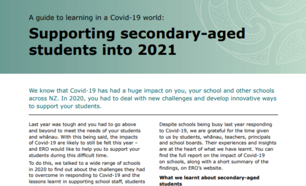 Supporting Secondary Students Into 2021