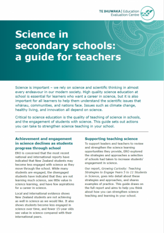 Science in secondary schools: a guide for teachers