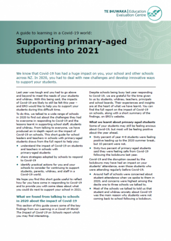 A guide to learning in a Covid-19 world - Supporting primary-aged students (January 2021)