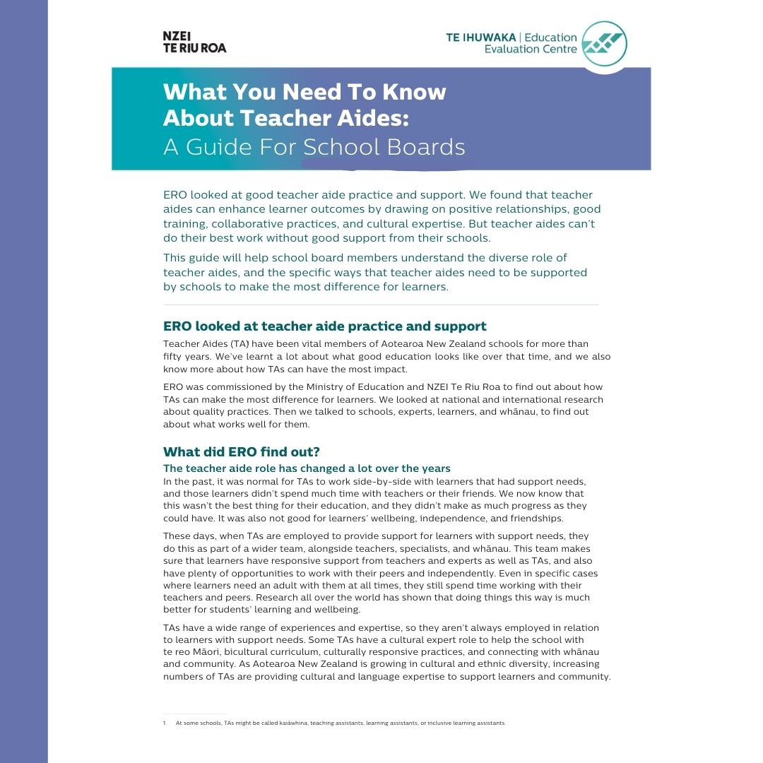 What you need to know about teacher aides: A guide for school boards