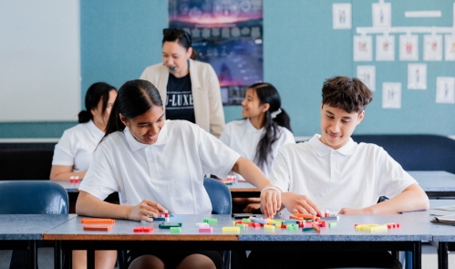 High School Students Learning In Class With Cuisinaire Rods Hero Image