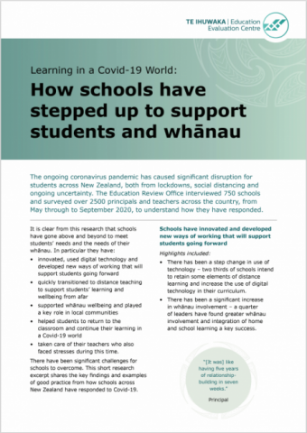 How schools have stepped up to support students and whānau during Covid-19 (December 2020)