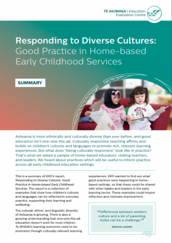 Summary - Responding to Diverse Cultures: Good Practice in Home-based Early Childhood Services