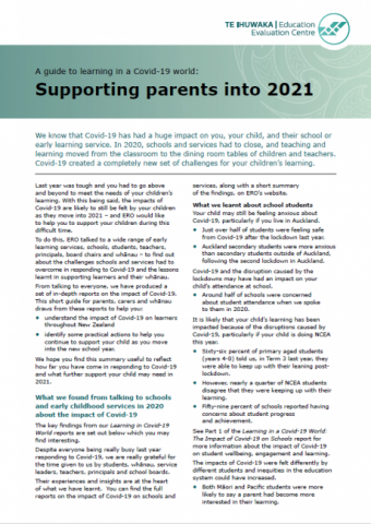 A guide to learning in a Covid-19 world - Supporting parents (January 2021)